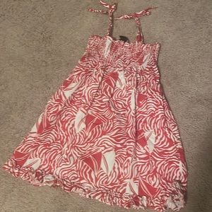 Vineyard Vines red /white smocked spaghetti strap dress. Sz XS